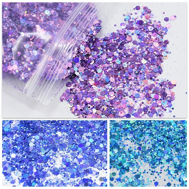 500g / 1kg Sac Brillant Paillettes Poudre Étincelles Mat Paillettes Paillettes Nail Art Décorations Nail Flake Manucure Paillettes FT4 240202