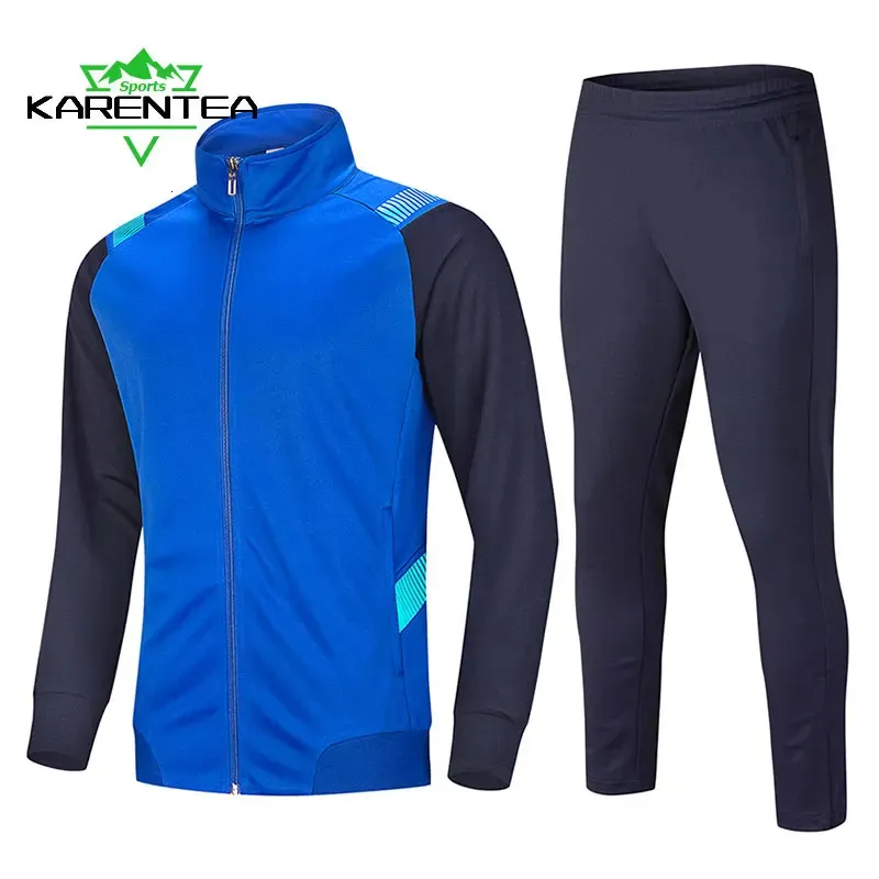 Giacca da corsa Set Abbigliamento sportivo Uomo Set sportivi Fitness Cappotti riflettenti traspiranti Pantaloni da palestra uomo Giacche da allenamento per calcio 240202