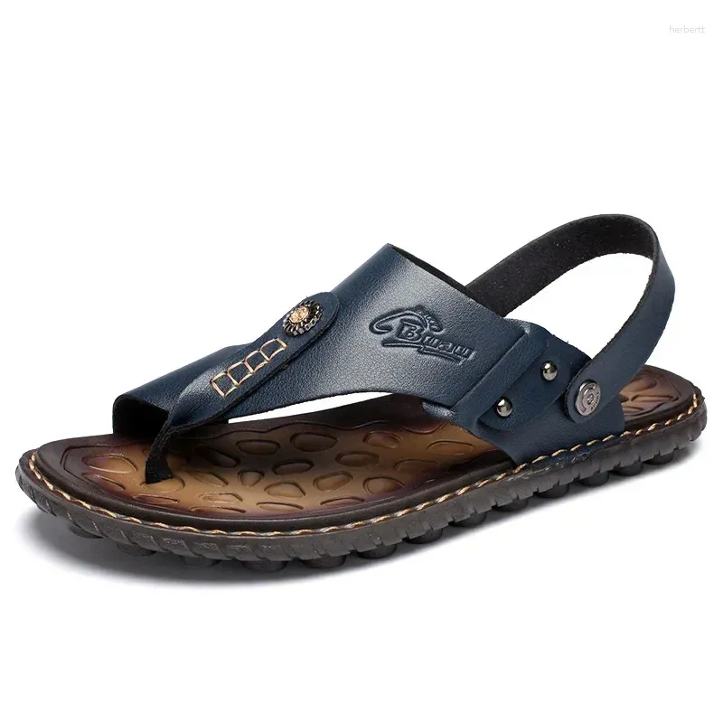 Sandálias verão clip toe flip flops homens sapatos masculinos moda plana antiderrapante slide chinelos casual praia férias esporte zapatillas