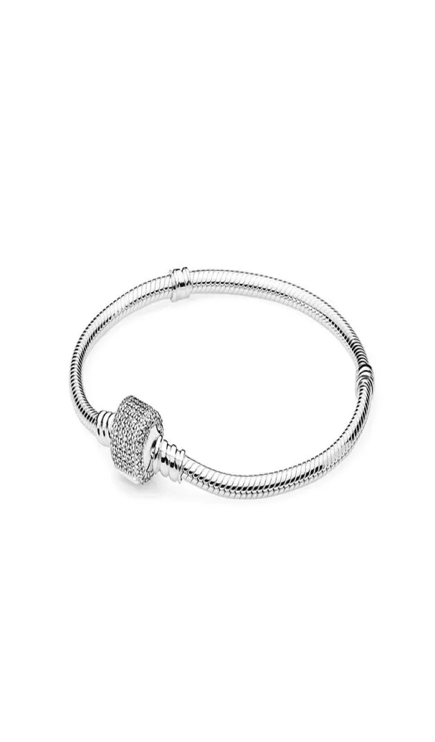 Creative personality barrel bracelet for 925 sterling silver with CZ diamond bone chain high quality ladies bracelet with BOX4709608