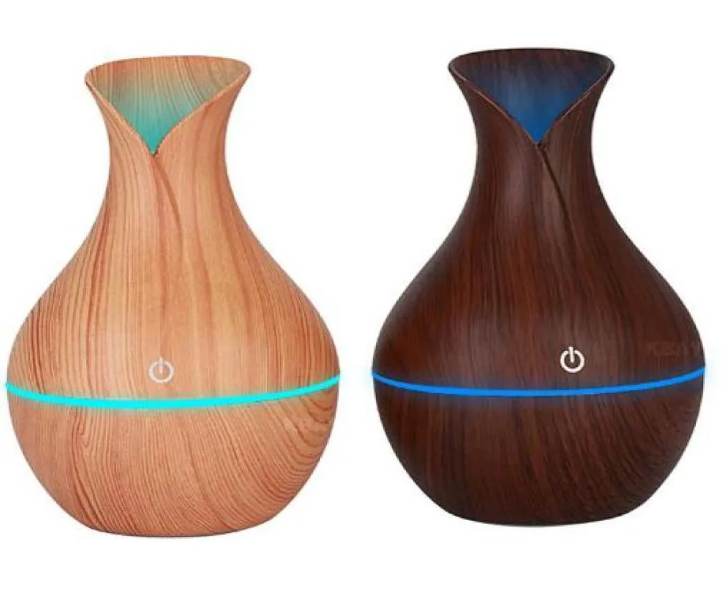 Humidificateur électrique diffuseur d'huile aromatique humidificateur d'air en bois à ultrasons USB mini brumisateur LED lumières pour le bureau à domicile1914194