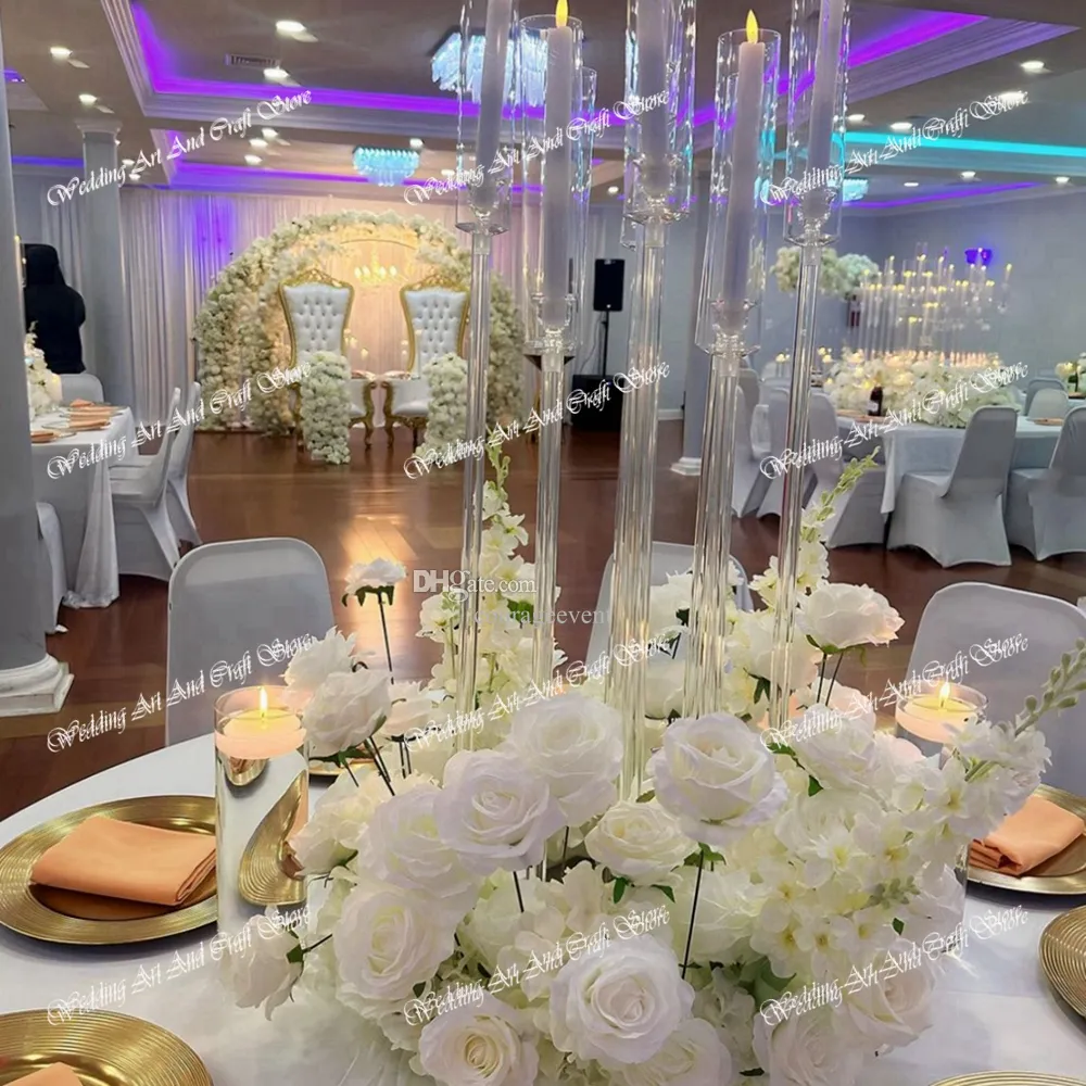 Bougeoir En Cristal Doré à Deux Têtes – Décoration De Table Pour Mariage, événements, Maison – Style élégant Et Polyvalent