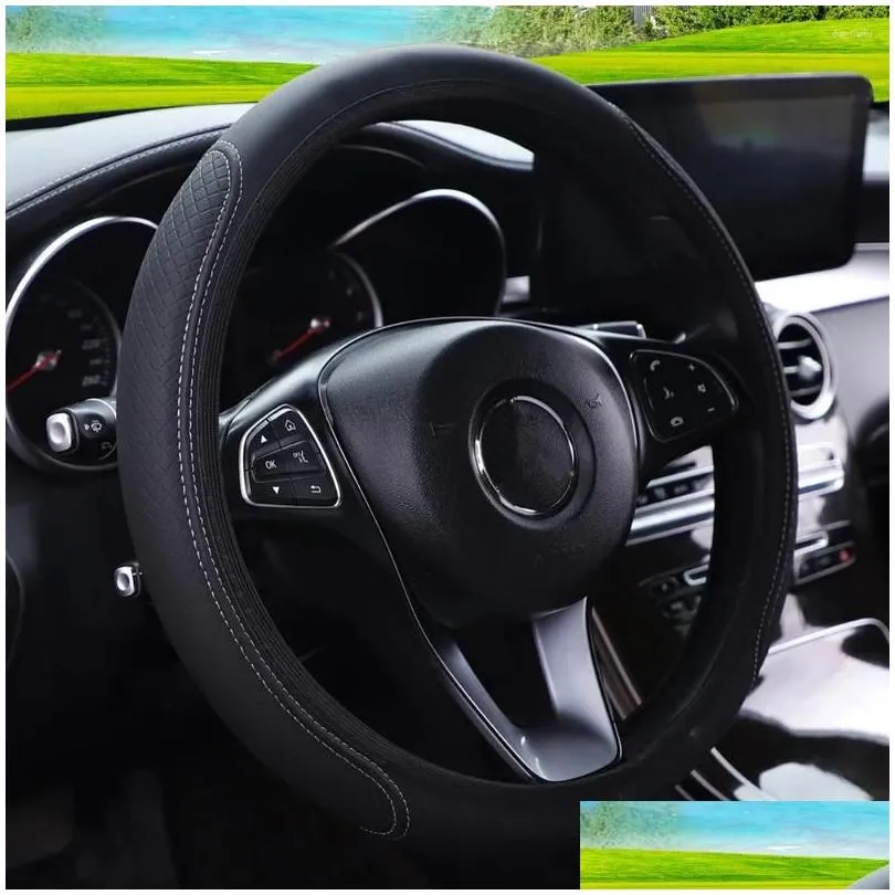 Steering Wheel Covers Ers Car Interior Er Accessories Easy To Clean 37-38Cm Store Four Seasons Drop Delivery Automobiles Motorcycles Otdgh