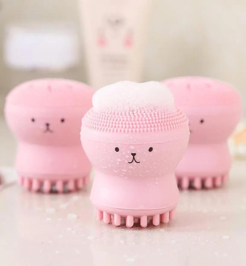 Silicone Face Cleansing Brush Facial Cleanser Pore Cleaner Cute Octopus Shape Exfoliator Face Scrub Face Scrub Washing Brush8124969