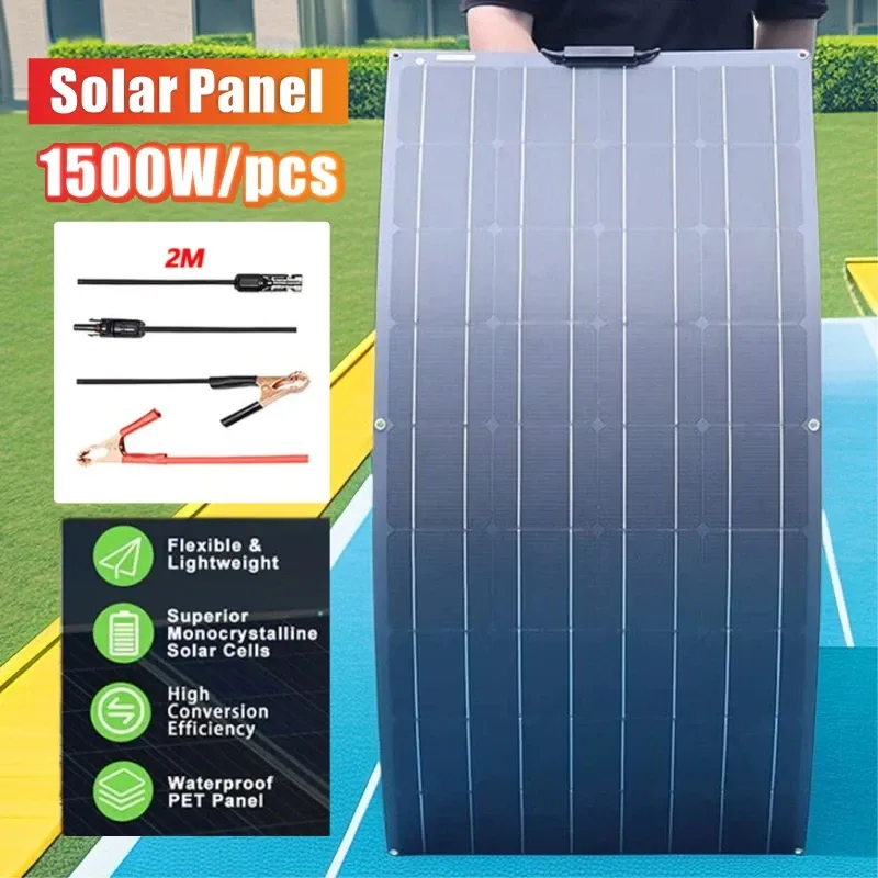 1500W 3000W Solpanel Portable High Efficiency Power Bank Flexibel 12V18V laddning utomhus solpaket för telefon campingbåt