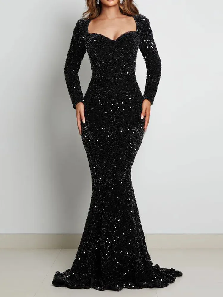 chinese dress ladies Mac Duggal - Black Jewel Encrusted Illusion Long Sleeve A Line Gown main image 0