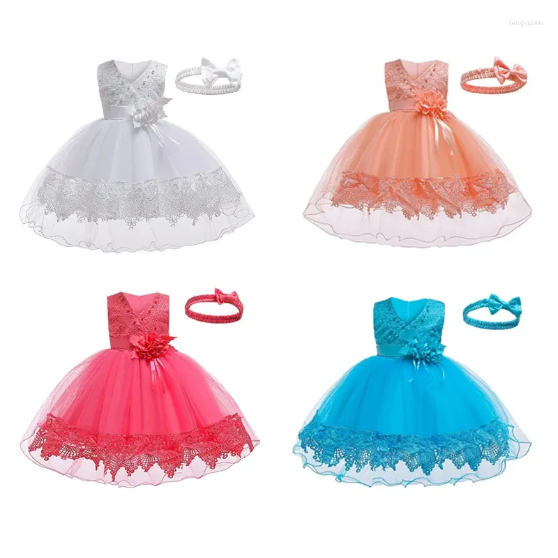 Vestidos de niña, ropa para niñas pequeñas, vestido de boda para niños pequeños, tutú elegante de flores para niños, Vestidos de fiesta de cumpleaños de 0 a 2 años