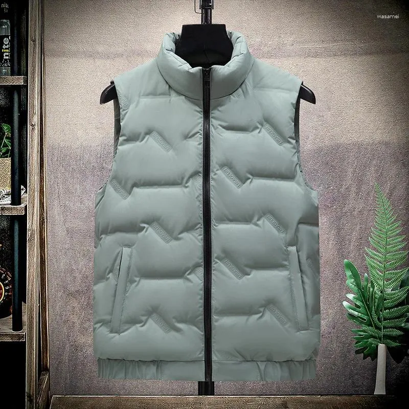 Gilets pour hommes hiver tendance doudoune gilet décontracté blanc canard vêtements d'extérieur et couple de femmes couleur unie manteau vêtements B12