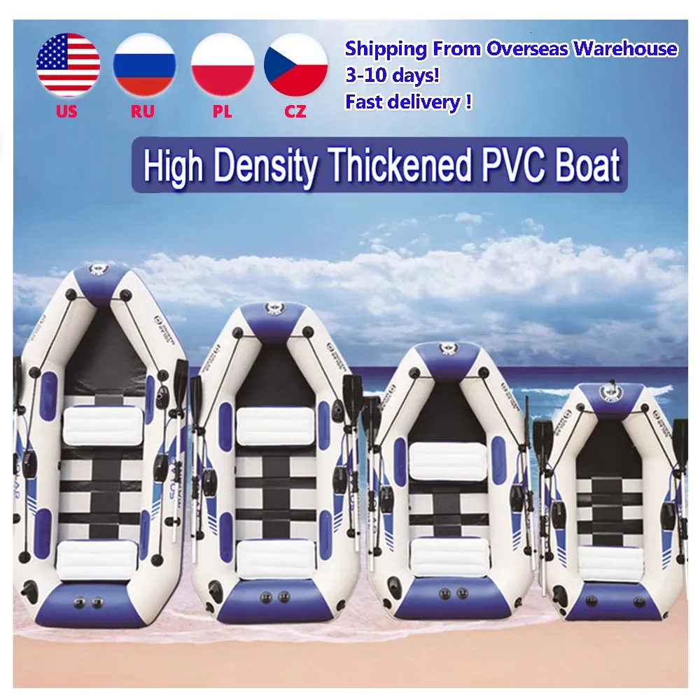 PVC 풍선 보트 3 레이어 낚시 보트 라미네이트 Wearresistant Kayak 26 인 Rowing Canoe 240127