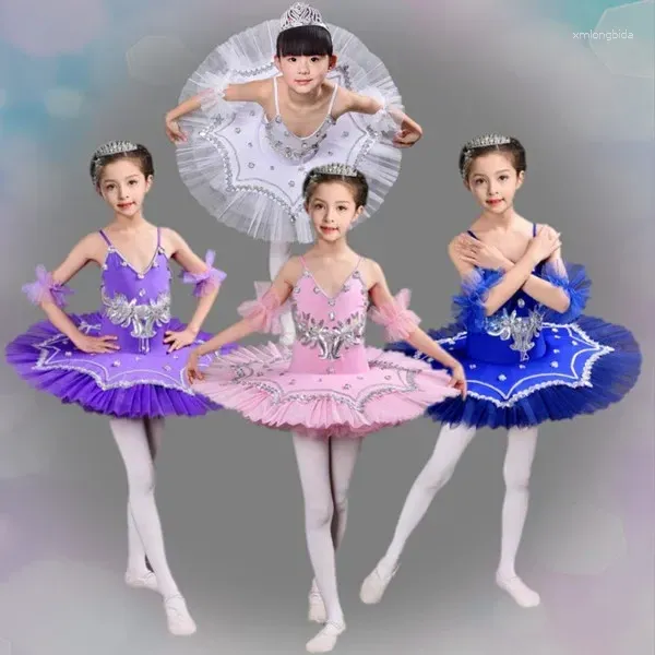 Scena noszona baletowa spódnica mała łabędź taniec balerina balerina sukienka profesjonalna tutu dla dziewcząt