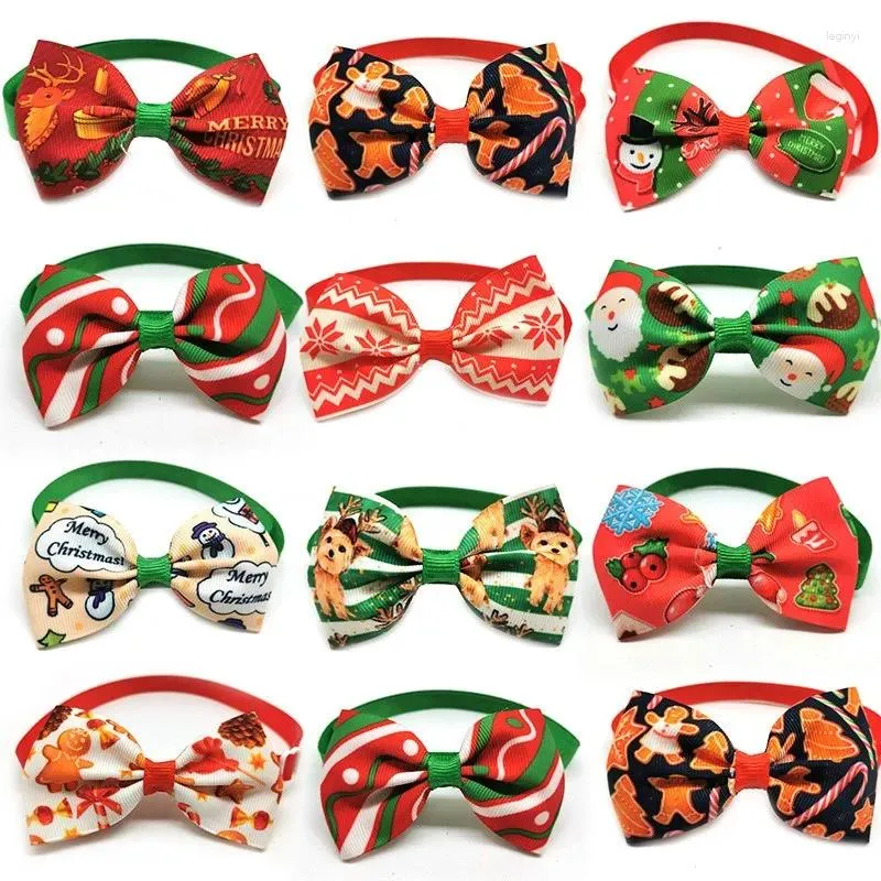 Abbigliamento per cani 30/50 pezzi Papillon natalizi per animali domestici Babbo Natale pupazzo di neve Piccoli accessori natalizi Articoli per toelettatura