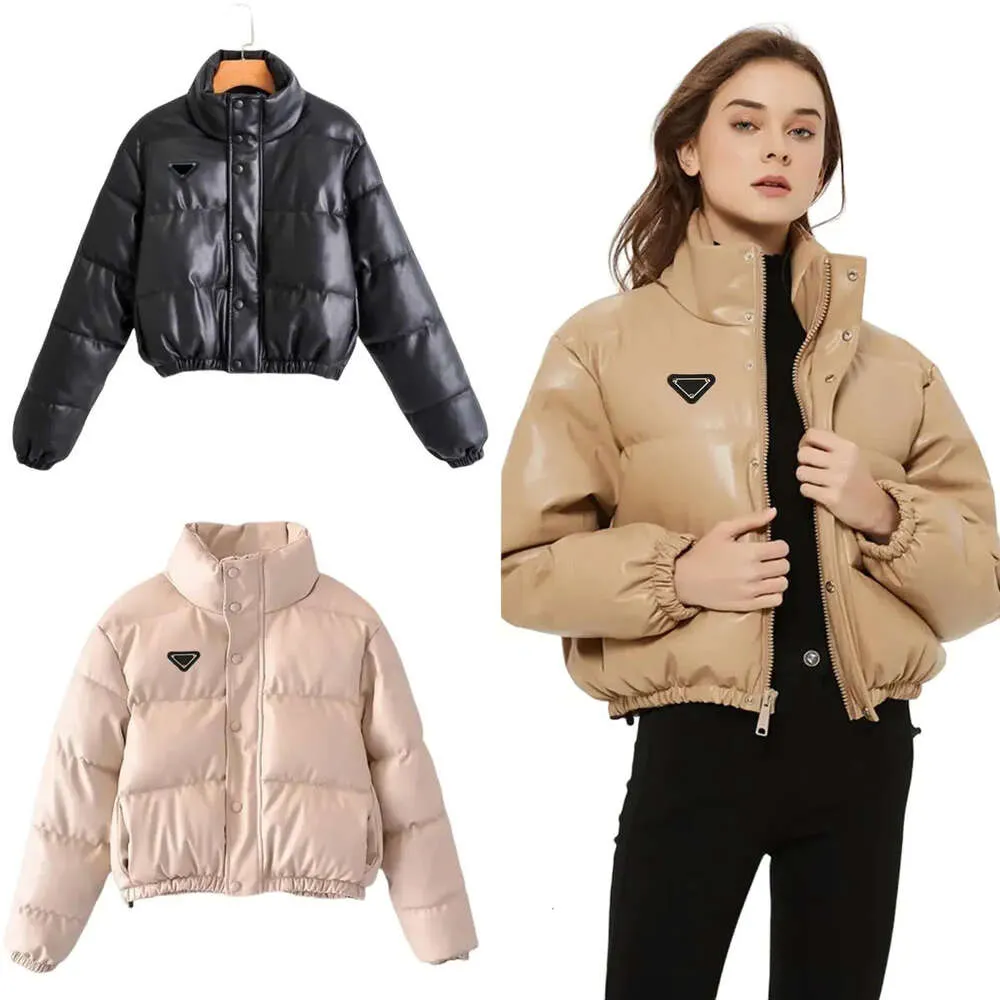 P-RA Fashion Casual Solid Color Women's Leather Jackets Luxury Designer Brand Ladies Short Coat Autumn and Winter Warm Short Ytterkläder till 319