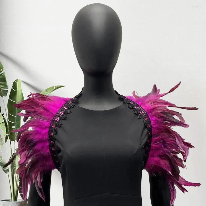 Scarves Adjustable Shawl Soft Feather Shrug With Lace Decor For Cosplay Party Stage Performance Elegant Dancer