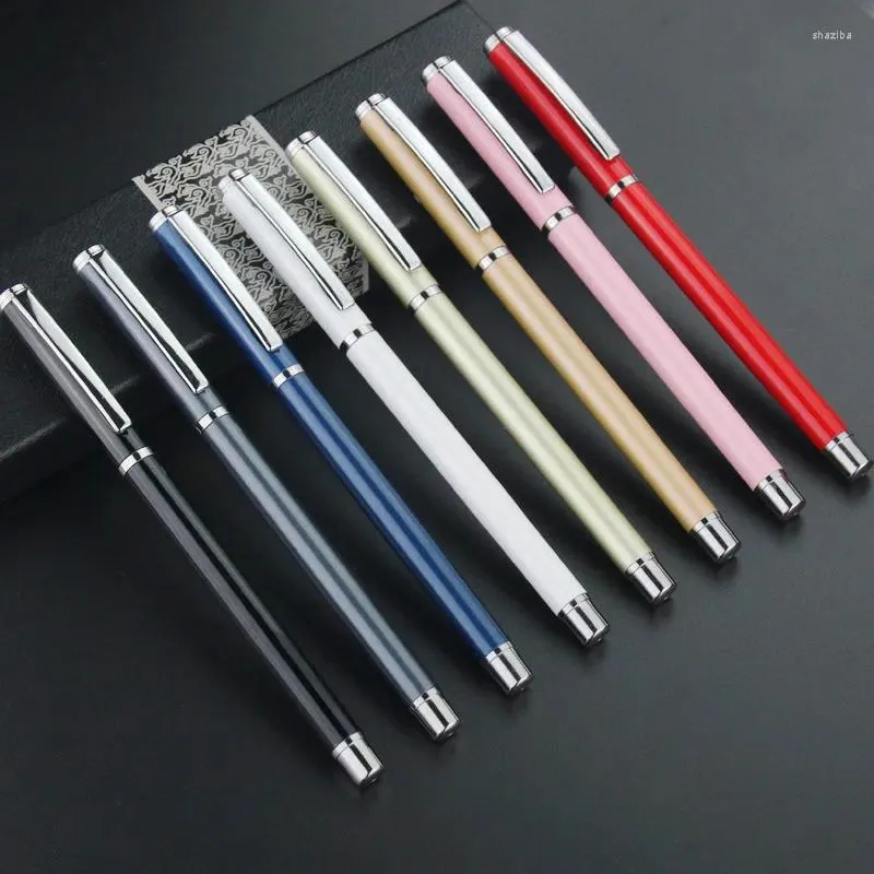 High Grade Gift Pen Signature Metal 8 PCS Aluminum Ball Point 0.5mm Business Stationery Japanese School Supplies