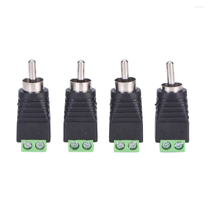 Cabos de computador 4 tamanhos cctv phono rca plugue macho para terminal av conector de vídeo alto-falante cabo adaptador de áudio