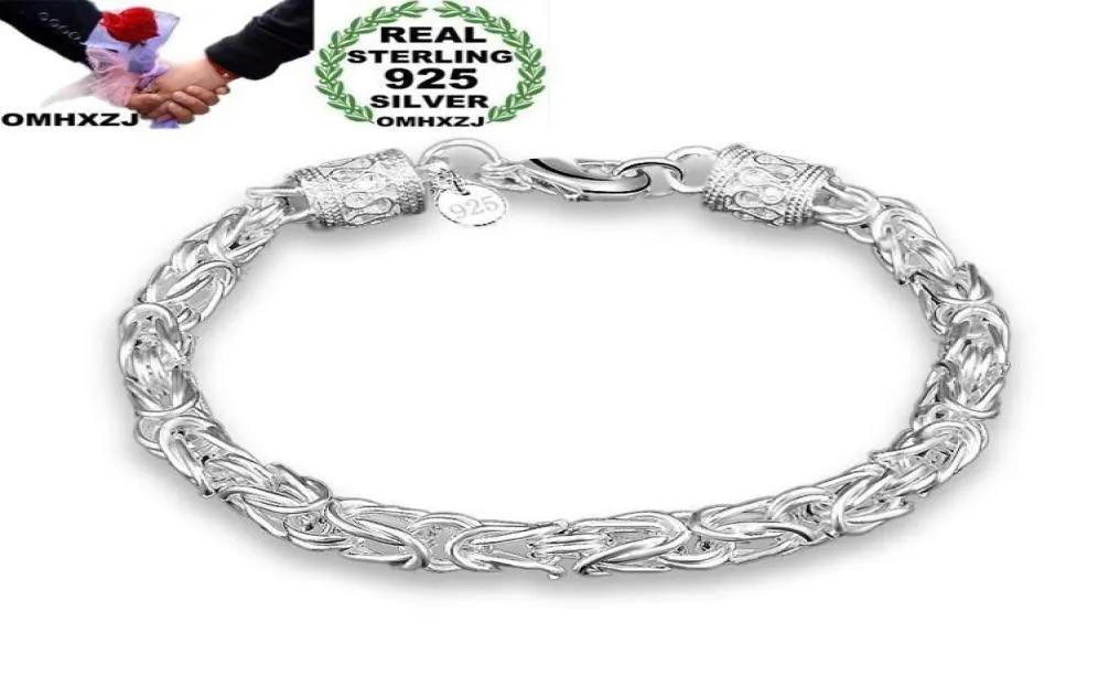 Omhxzj hel personlighetslänk mode ol kvinna tjej parti gåva silver draken huvudkedja tjock 925 sterling silver armband br84549058