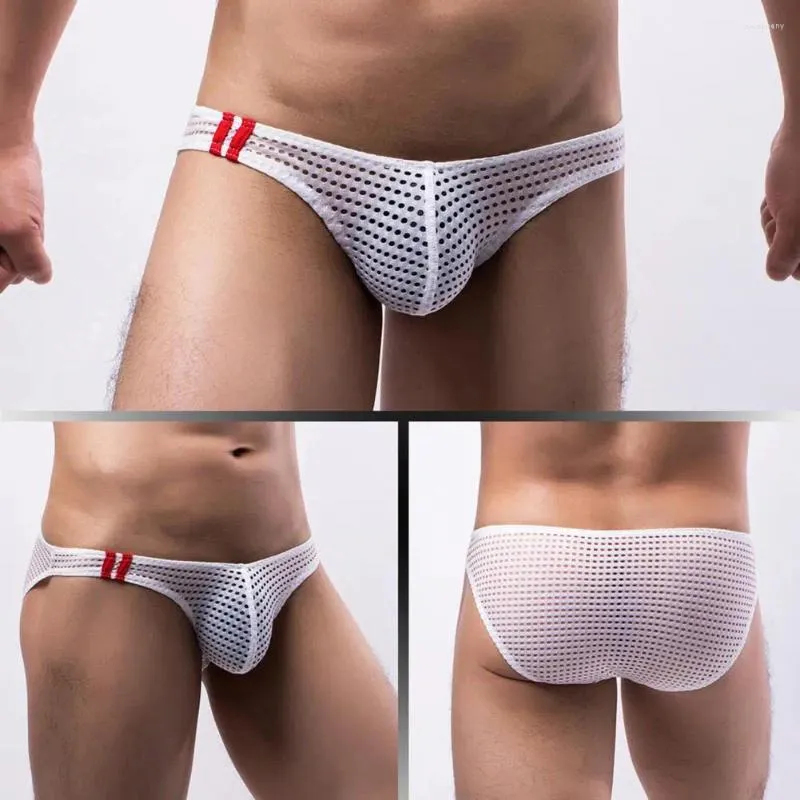 Underpants See-through Hollow Out Panties Men Low Waist Briefs Provocative Men's Low-rise Sheer Design Enhancing Hip Lift