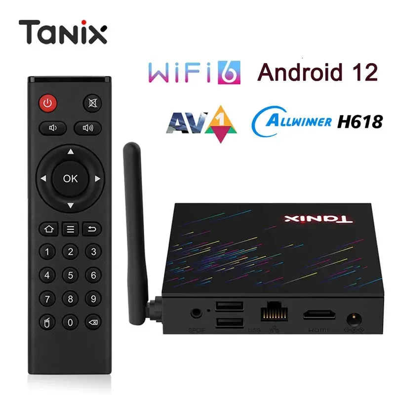 TANIX TX68 Android 12 Smart TV Box AV1 Allwinner H618 Wifi 6 4K HD 24G 5G 2G16G Set Top 4G32G Media Player 4G64G 240130