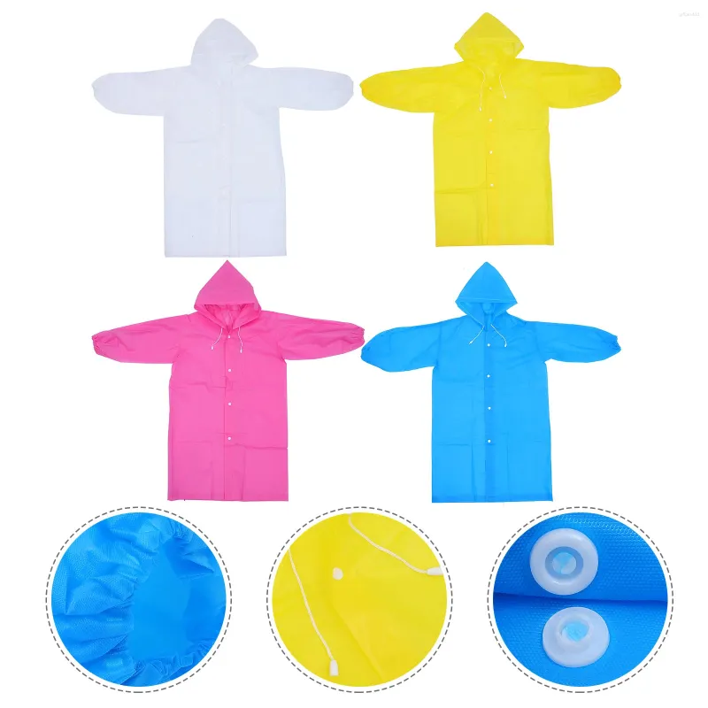 Raincoats 4 pièces imperméable pour enfants Poncho imperméable voyage enfants vêtements de pluie épaissir pour Eva fille épaississement