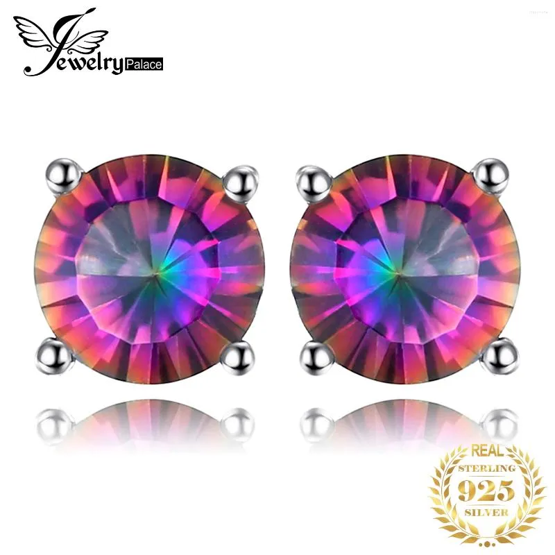 Orecchini a lobo JewelryPalace Naturale 4.9ct Arcobaleno Mystic Quarzo Orecchino in argento sterling 925 per donna Moda Regalo alla moda Arrivo