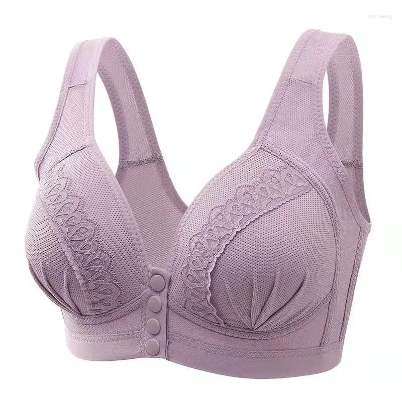 Reggiseni Reggiseno sexy con chiusura frontale da donna Chiusura senza fili per lingerie push up Taglie forti Senza anello in acciaio