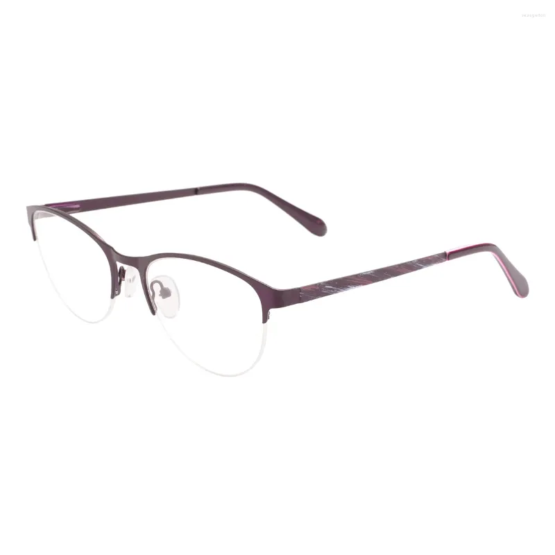Cadres de lunettes de soleil Cadre de lunettes ovales en métal avec charnière à ressort pour lentilles de prescription