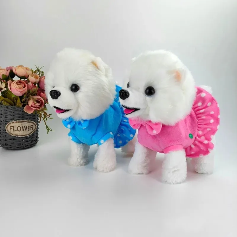 Cucciolo Robot Interattivo Elettronico Con Guinzaglio, Che Cammina E Abbaia, Peluche Realistico Per Bambini, Regalo