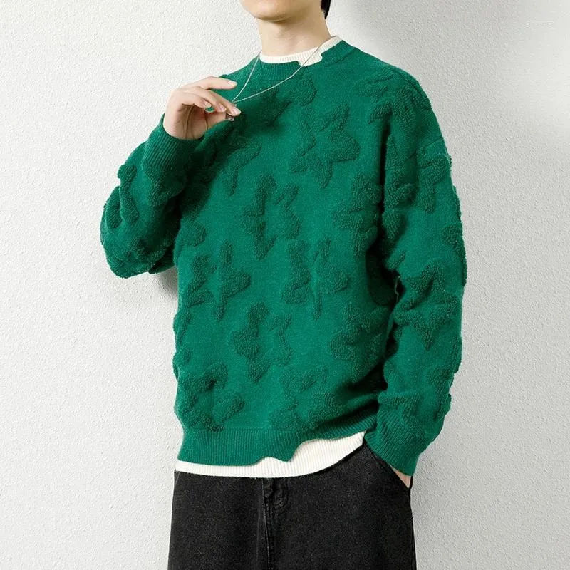 Men's Sweaters Korean Style Autumn Winter High-Quality Fashion Trend Sweater Casual Warm Men Stripe Pattern Size M-3XL