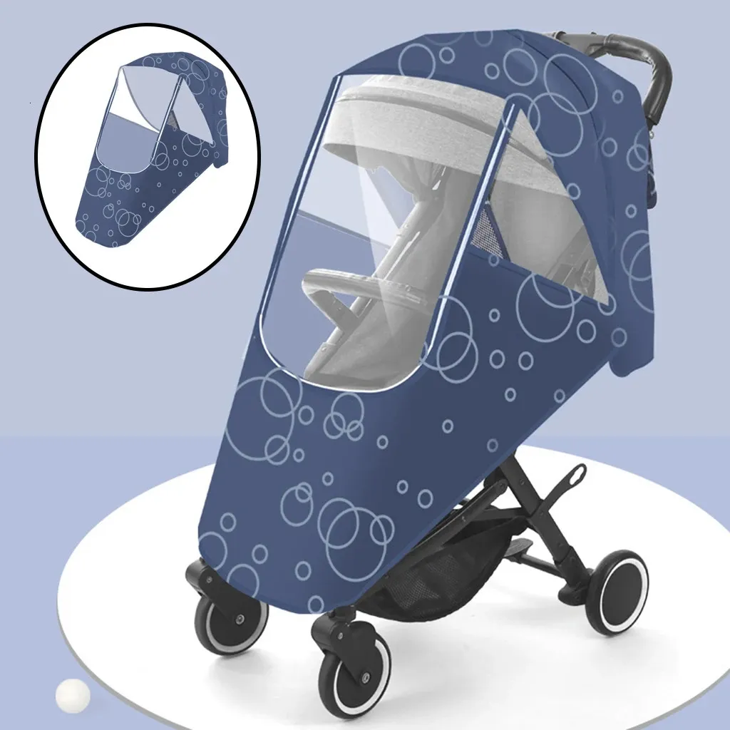 Portable universel bébé poussette imperméable à l'eau couverture de pluie poussette accessoires vent poussière bouclier fermeture éclair ouverte pour poussettes imperméable 240129