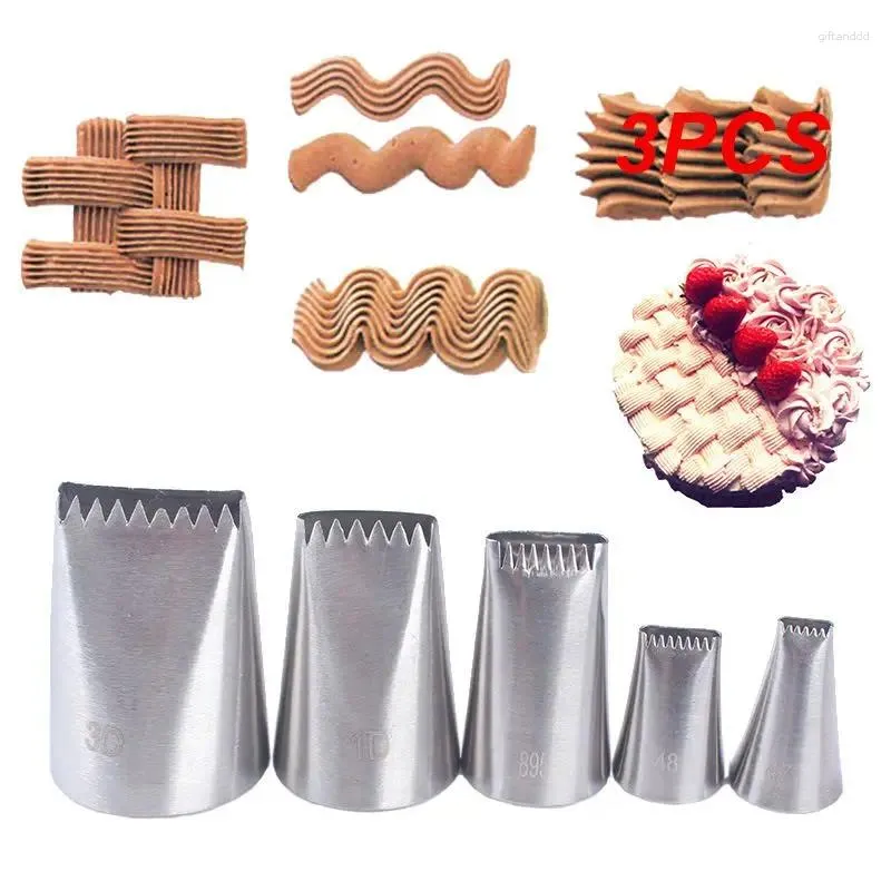 Outils de cuisson 3pcs / set gâteau glaçage buses de tuyauterie panier tissage conseils de pâtisserie crème cupcake buse en acier inoxydable sucre artisanat décoration