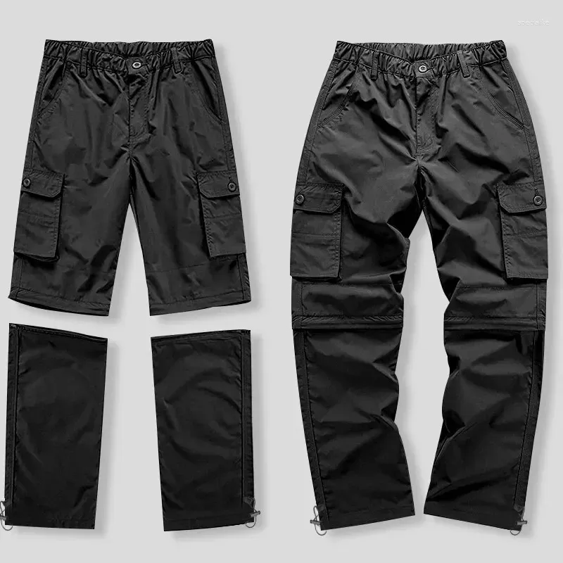 Herrbyxor 2024 Spring Summer Casual Cargo Multi-Pockets Loose Outdoor Soft Breattable Straight Trousers Camping Trekking