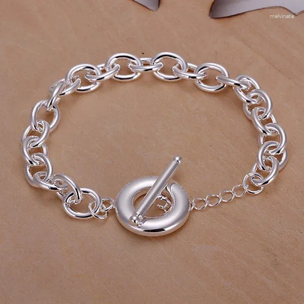 Link Bracelets Silver Color Exquisite Circular Bracelet Fashion Charm Joker Temperament Personalized Jewelry Birthday Gift H090
