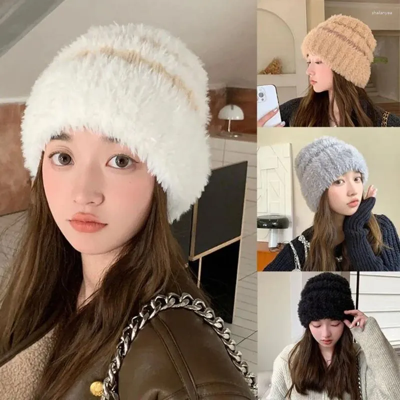 Berets Unisex Winter Warm Hats High Quality Solid Color Ear Protection Casual Stacking Female Beanies Women