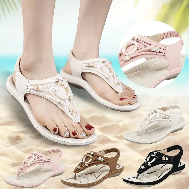 Sandaler Summer Fashion Women Casual Open Toe Flat Rhinestone Bekväma frans klackar Slidstorlek 12