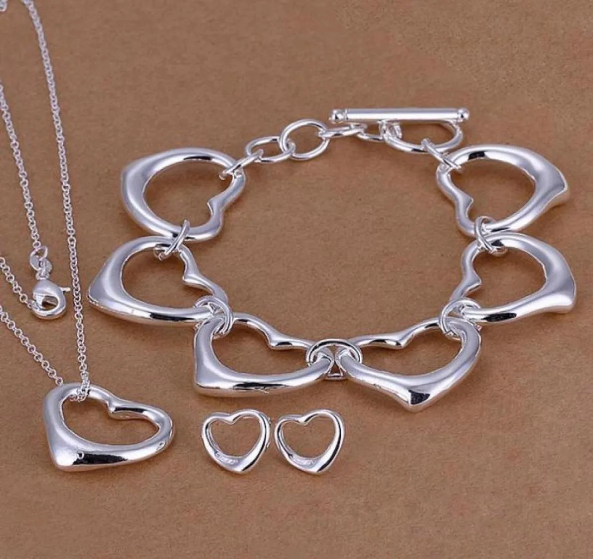 Ensemble collier et boucles d'oreilles en argent Sterling 925, cadeau de noël le plus bas, à la mode, QS11128455212666812