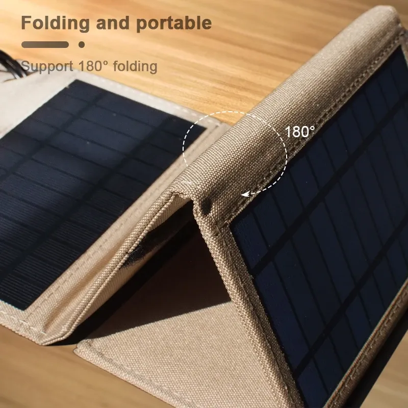 Panel Solar Flexible de 10W y 5V, placa impermeable portátil 2USB para banco de energía para teléfono móvil, cargador de batería de 10W para turismo al aire libre y pesca