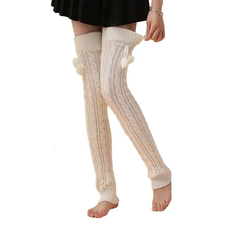 Knit Leg Warmers Japanese Over the Knee Socks Breathable Tights Leggings 240129