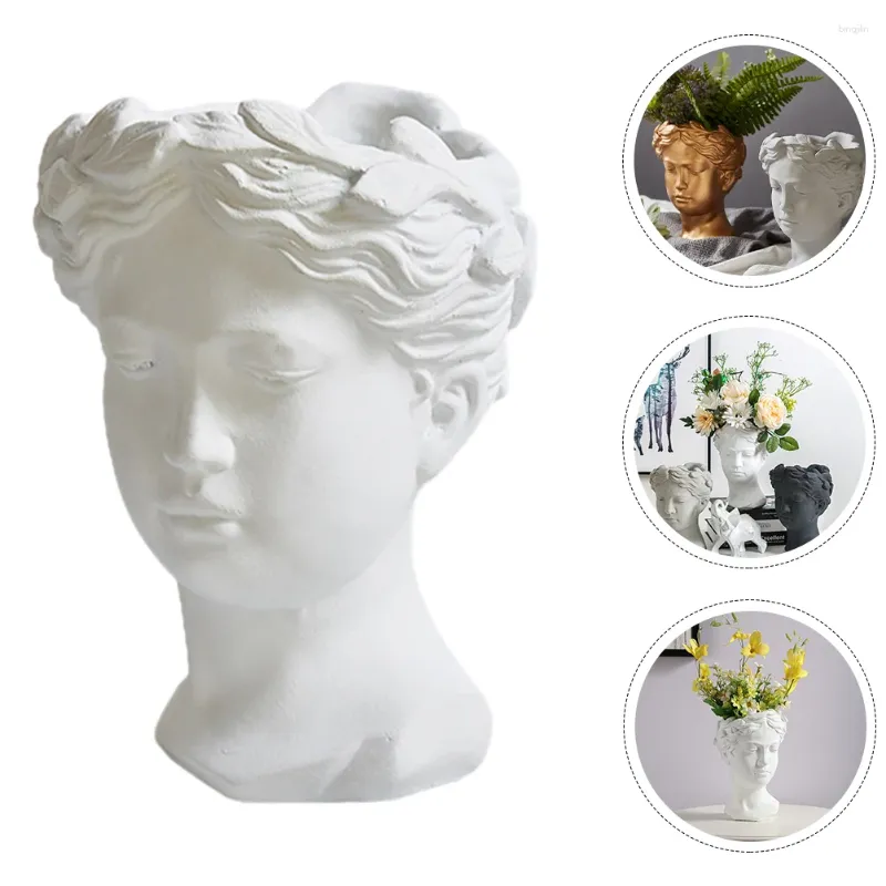 Vasos cabeça vaso de flores resina estátua decoração vaso jardim casa