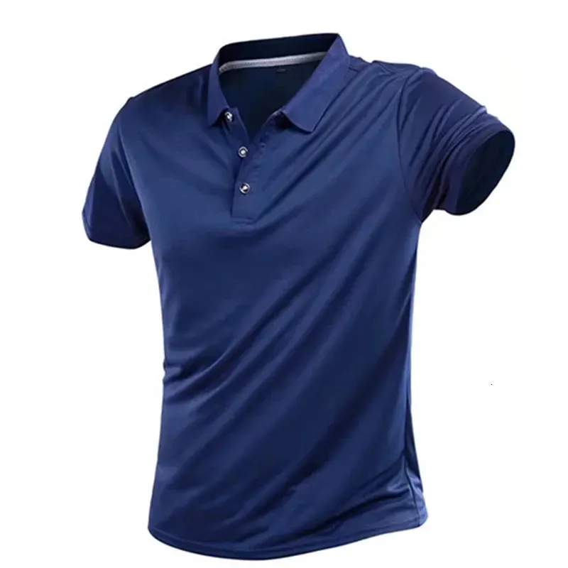 Mens Polo Shirts Summer Quick Dry Short Sleeve Jerseys Polo Short Shirts Man Cotton Polyester Camisa Masculina Blusa Topps 240202