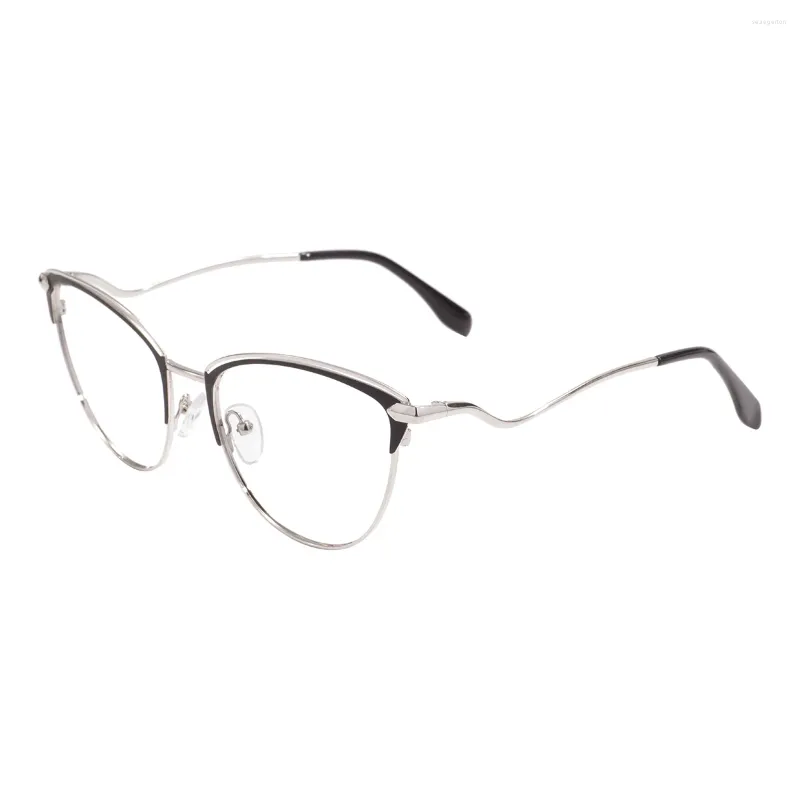 サングラスは、処方レンズ用の金属製の大きな猫の眼鏡フレームフレーム