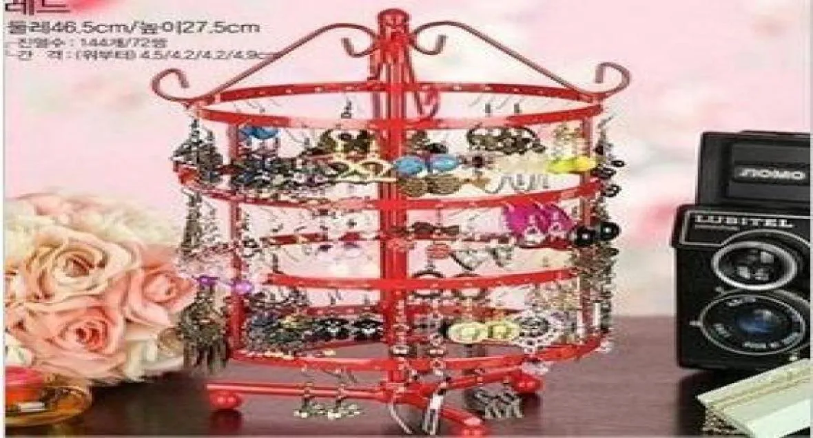 Whole144 holes four rotating earrings jewelry display rack holder stand HT26011590