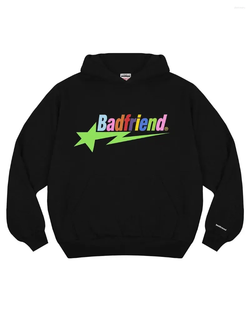 Sweats à capuche pour femmes Y2K Sweat à capuche Badfriend Hip Hop Lettre Imprimé Sweat-shirt surdimensionné Hommes Femmes 2024 Promo Harajuku Casual Loose Tops Streetwear