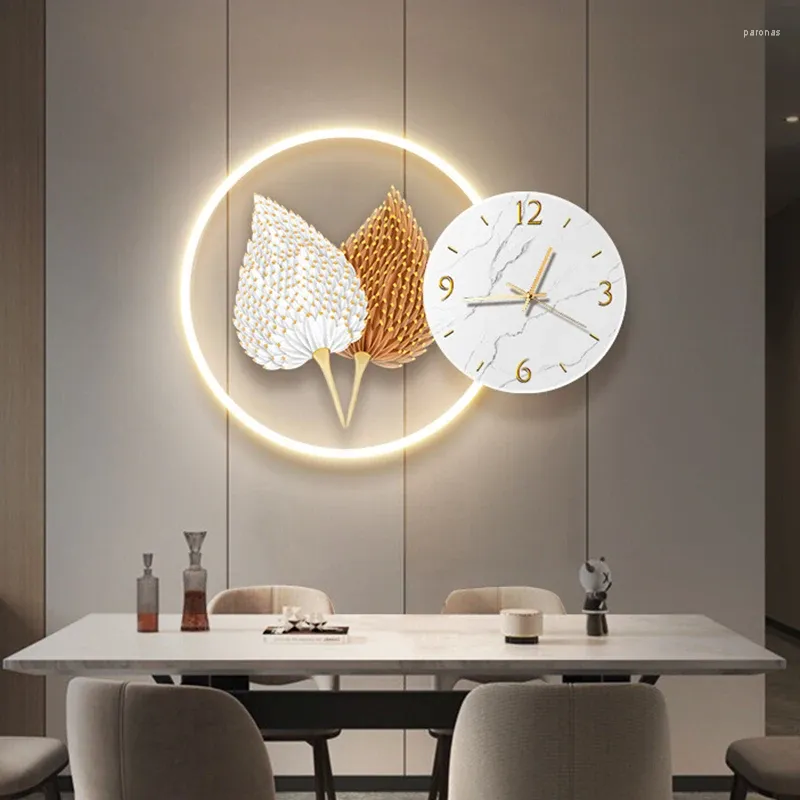 Horloges murales LED lumière montre moderne Quartz salon Cool esthétique horloge Art silencieux lueur nordique Reloj De Pared mignon décor