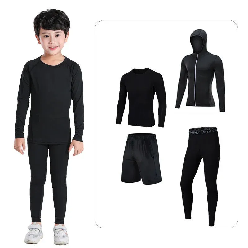 Set da corsa sportivi da uomo per bambini da jogging Intimo da basket Tute Abbigliamento sportivo per bambini Collant Abbigliamento da allenamento per calcio 240118