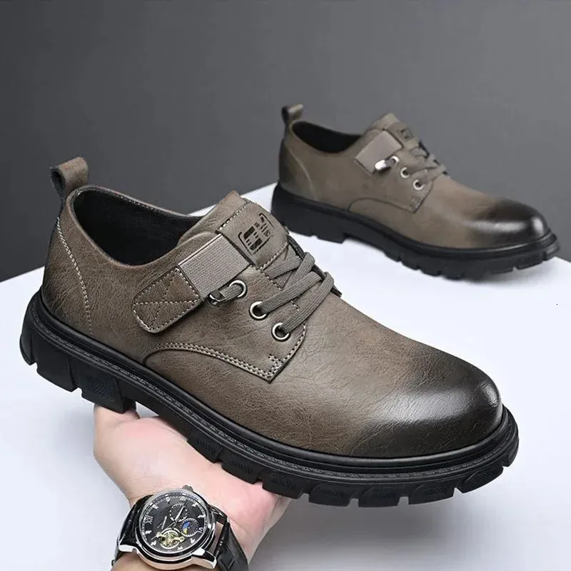 Klassiska herrläderskor lyx varumärke män casual skor andas enkla utomhus mjuka mockasins manliga sneakers zapatos hombre 240125