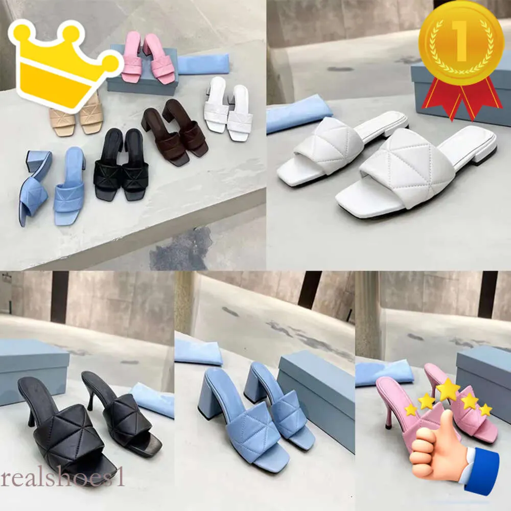 Slippers Fashion Sandals Women Designers Triangle Flat Slides Flip Flops Summer Genuine Leather Outdoor Loafers Bath Shoes with Box