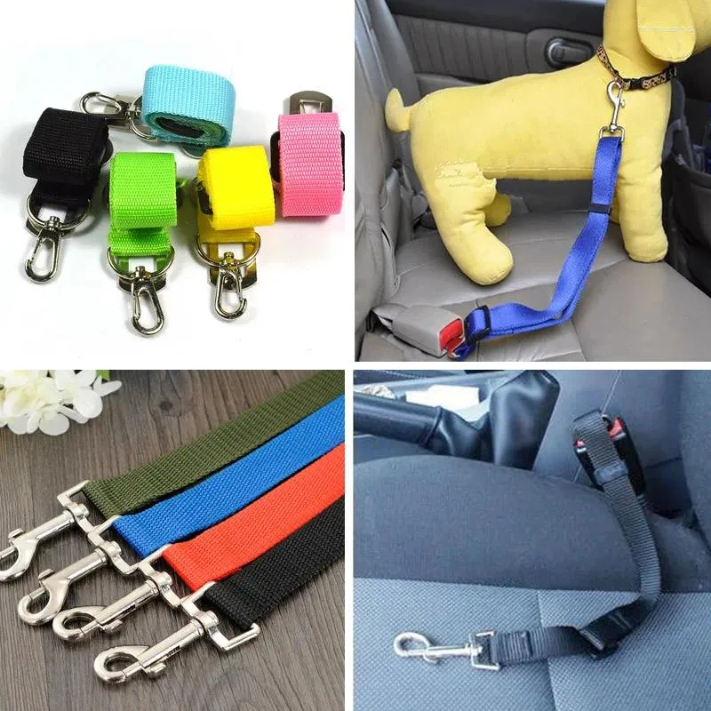 Dog Collars Pet Cat Supplies Traction Rope Car Seat Belt Adjustable Harness Lead Small Medium Travel