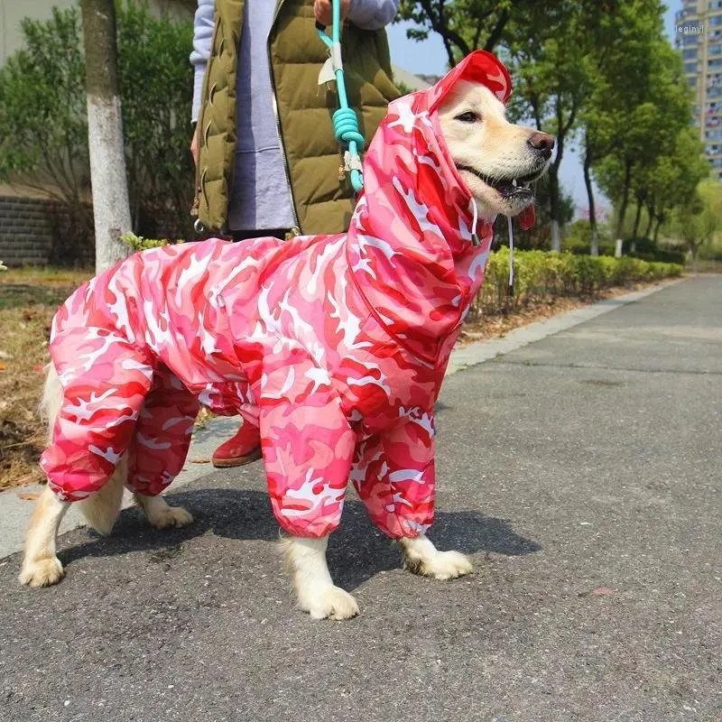 Hundkläder stor regnrock stor tjej pojke jumpsuit regn jacka vattentäta kläder husdjur guld retriever labrador sibirskiy haski kläder