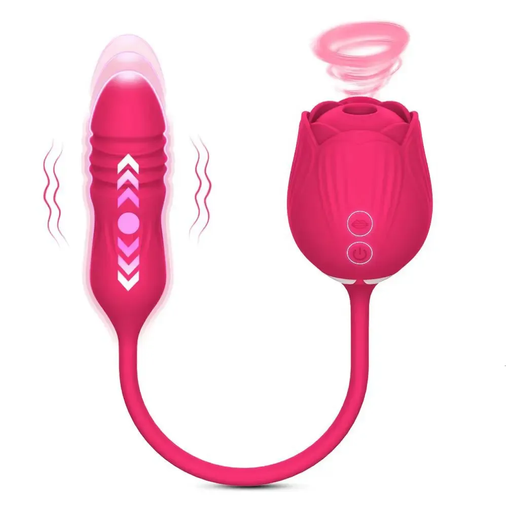 Rose Shape Vagina Sucking Vibrator Intimate Good Nipple Sucker Oral Licking Clitoris Stimulation Powerful Sex Toys for Women 240202