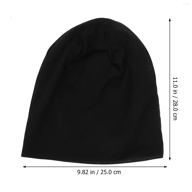 Boinas 2 PCS Gorra de cobertura ligera Sombrero negro para mujer Chemo Poliéster Gorros cálidos unisex